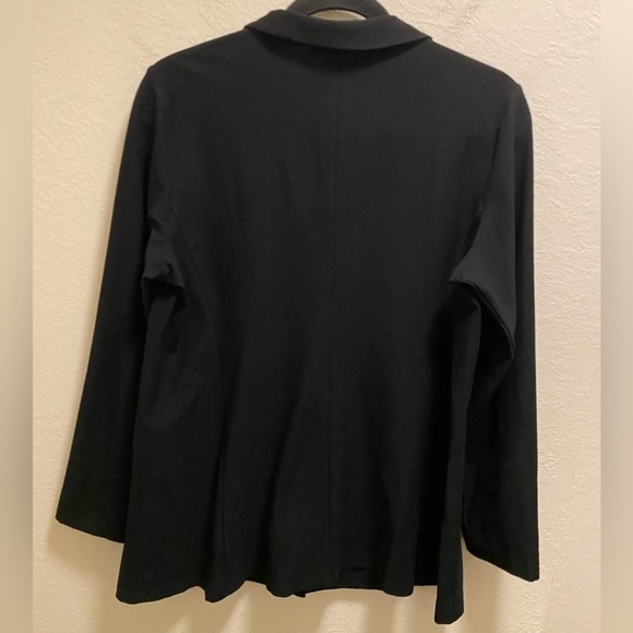 Eileen Fisher Black Stretch Three Button Long Sleeve Blazer Size Petite Large - Picture 8 of 10